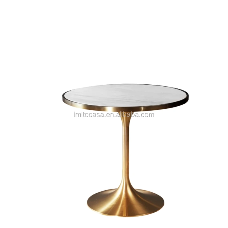 
Italy Modern Design Round Coffee Table With White Marble Top European Luxury Small Round Meeting/Negotiating Table 