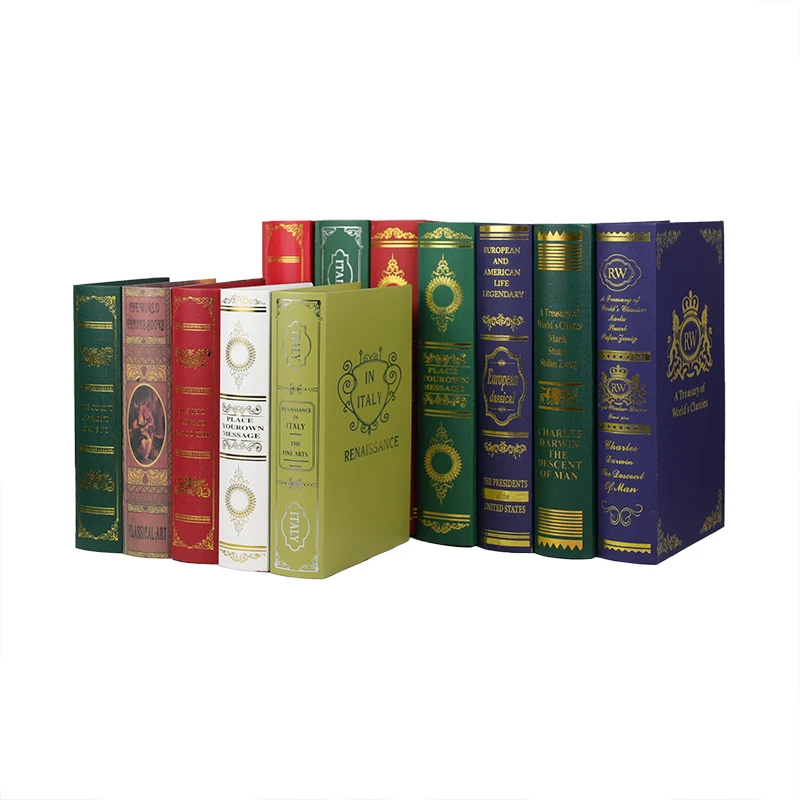 Искусственные искусственные книги, домашняя декоративная винтажная книжная коробка для хранения книг