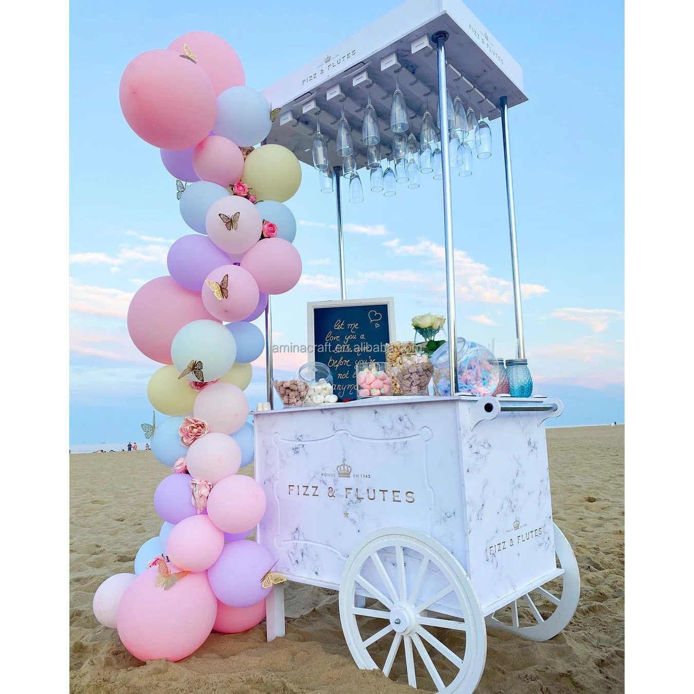 amina craft Candy Cart Display for Wedding Event Props