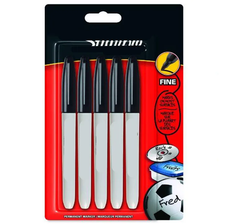 Custom Economical Black ink Oil Based Round Fiber Tip Permanent Marker