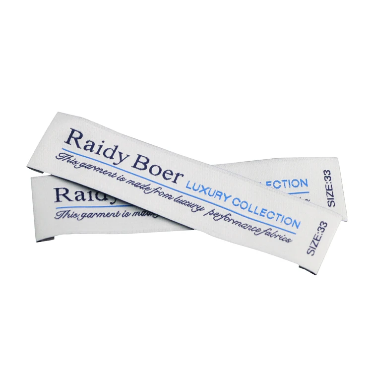 High Quality Customized Personalized Woven Labels Iron Garment Shoe Tags Sustainable Center Fold Sewn Clothing Labels Affordable