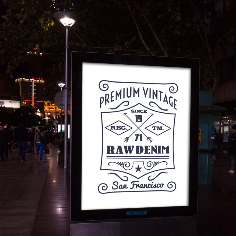 Outdoor Round Acrylic Light Box Sign Display Led Lightbox Wall Metal Frame Signage Signboard 3d Letter Advertising Sign Board