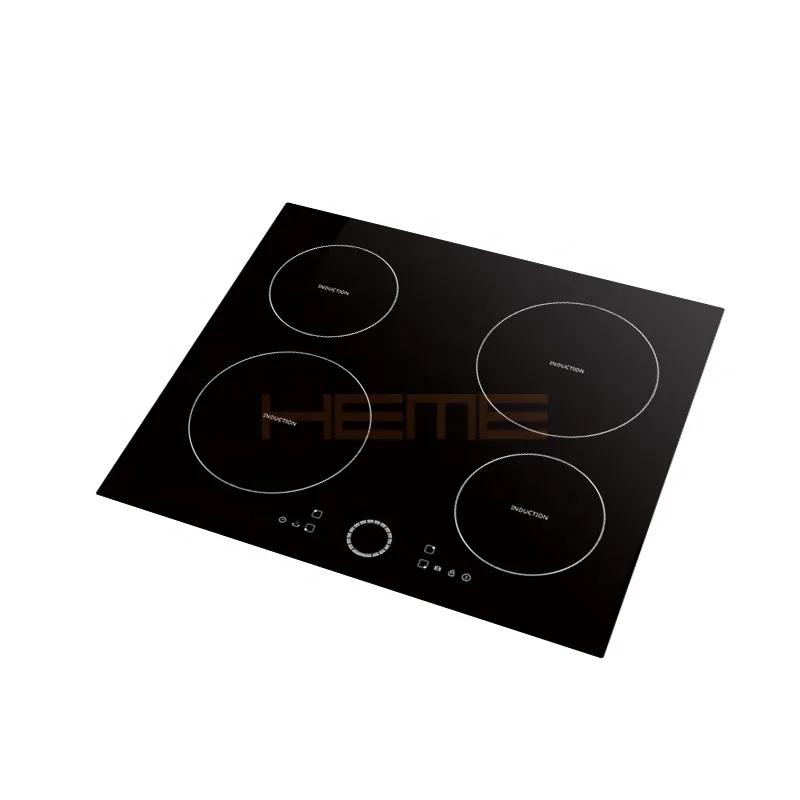 Zhongshan 4 Zone Electric Hob Glass Panel Induction Cooker Household Multifunction Built in 4 Burner Black Home Kitchen