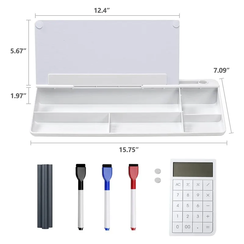Glass Desktop Dry Erase Computer Keyboard Stand White Surface Pad with Drawer Desk Organizers  desktop whiteboard