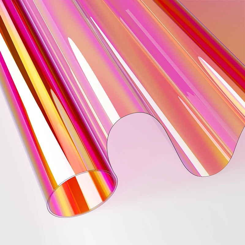 High Quality PVC/TPU Waterproof Iridescent Holographic Color Rainbow PVC Film Vinyl Materials for PVC Laser Shopping Bags