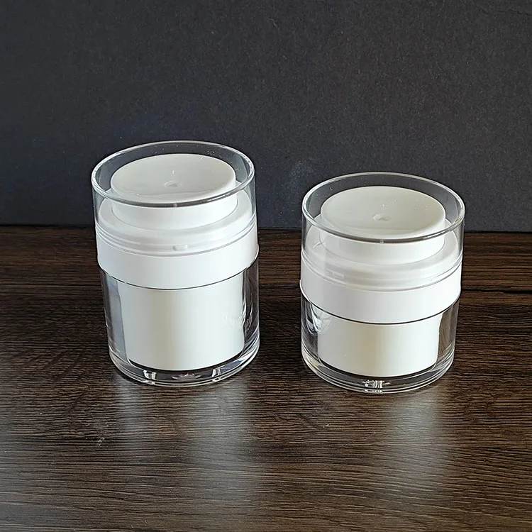 Cosmetics Containers And Packaging Skin Care Airless Pushing Down Lotion Cosmetic Cream Jar Airless Pump Jar