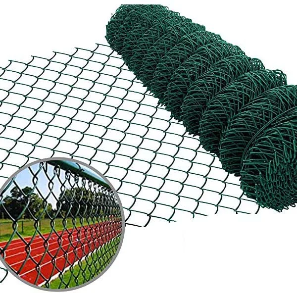 6 ft x 50 ft 9 gauge 3mm wire hot dip galvanized green black pvc coated chain link fence wire mesh cyclone wire mesh