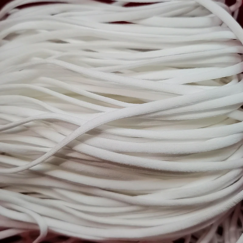 Ear Elastic Polyester Ear loop 3.5 mm Color Customized Flat Rope Tape High Quality White and Black Available