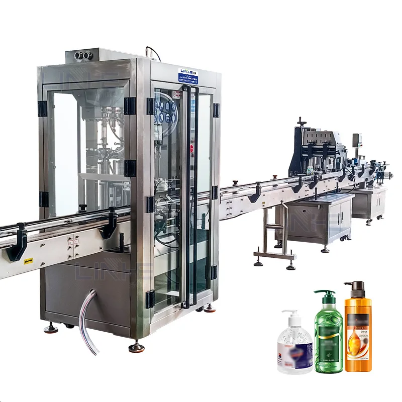 LINHE Cosmetics production line Fully automatic filling and capping machine  Cream Lotion Skin care automatic making machine