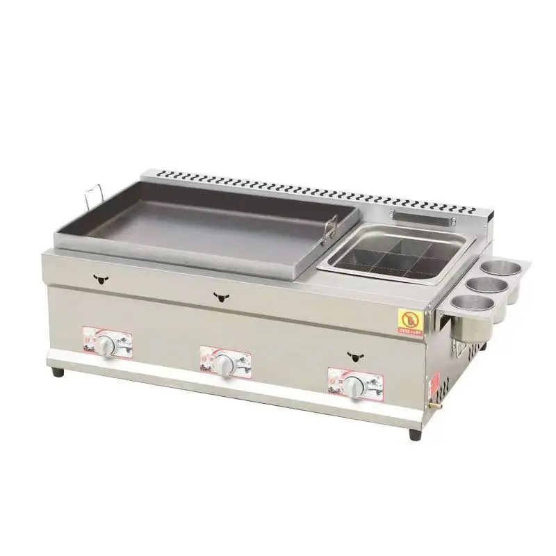 Combination Gas Pancake and Fryer Machine Kitchen Machine for Efficient Cooking