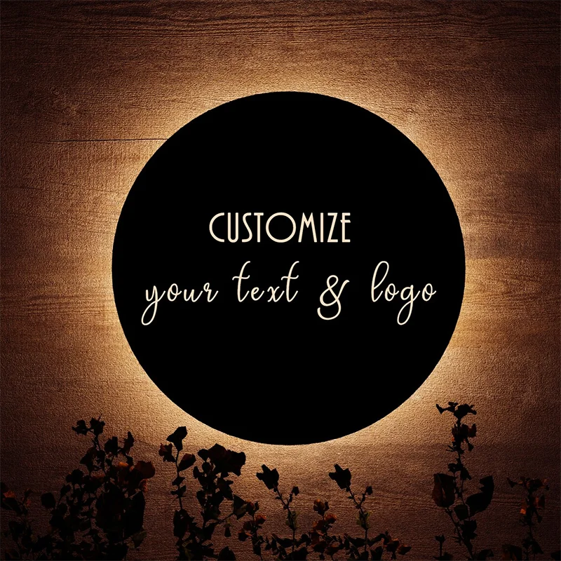 Laser Cut LED Light Box Stainless Steel Illuminated Business Logo Sign Customize Hollow Out LED Shop Logo Light Box