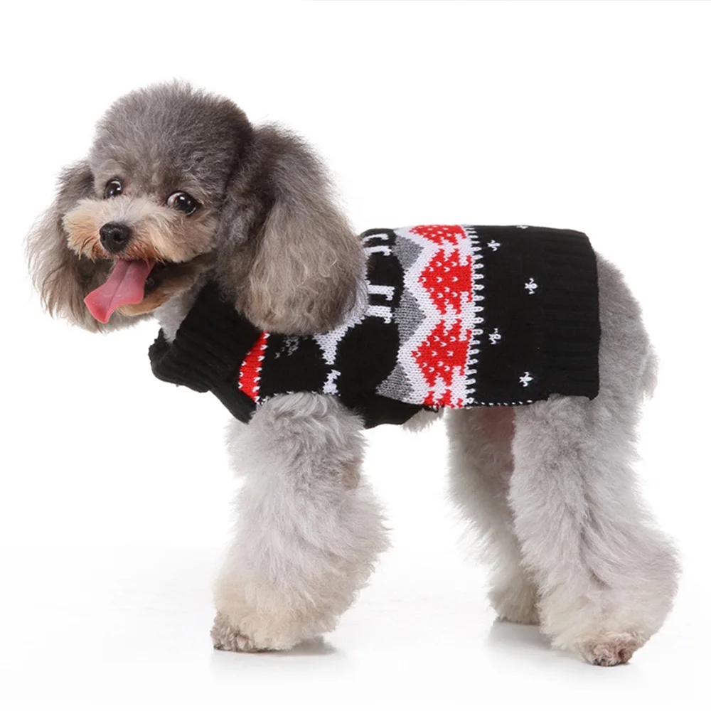 Classic Reindeer Print Cotton Dog Christmas Sweater Small to XXL Pet Clothes in Shirt Style for Winter & Summer Use