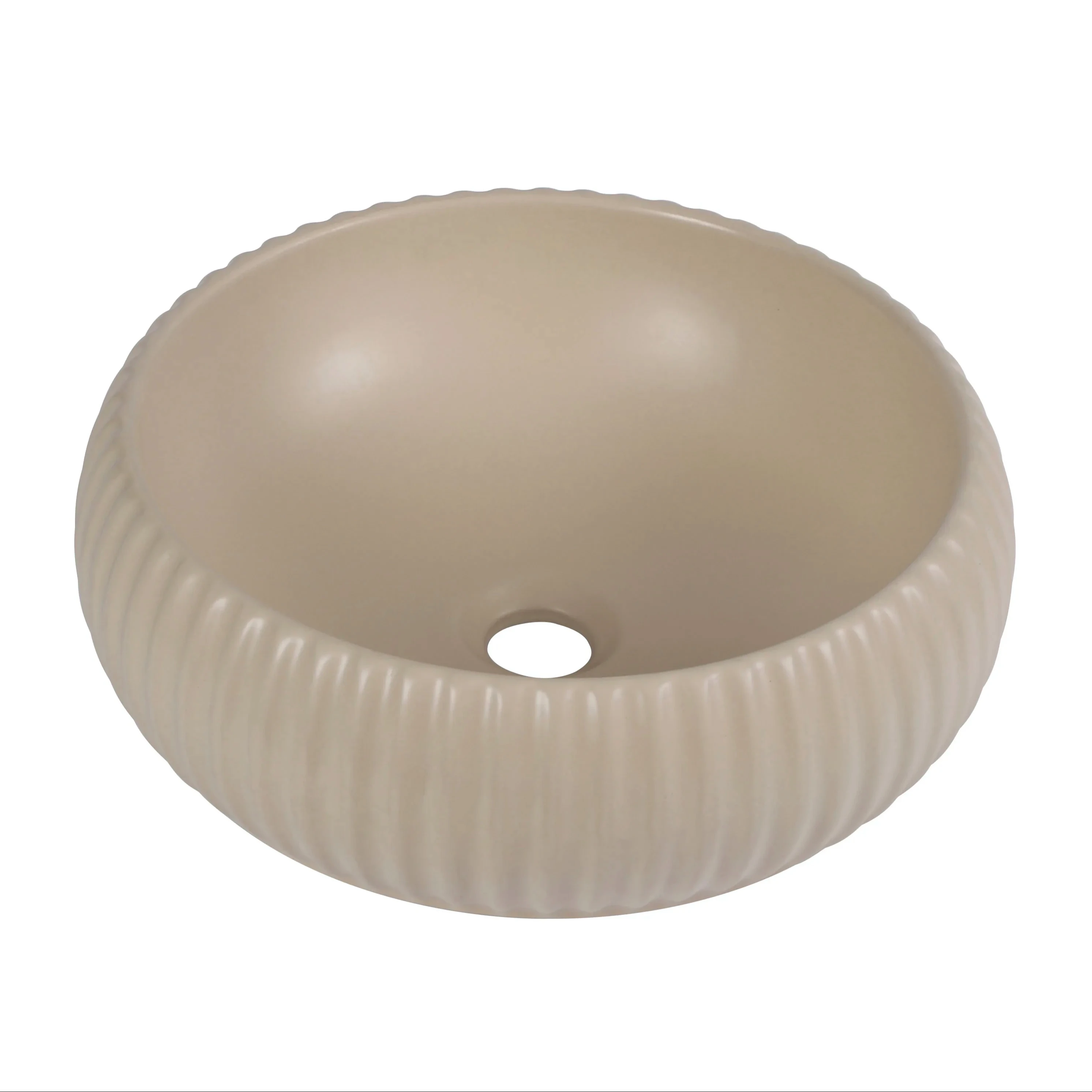 TAME PZ6528-MMH Custom Countertop Khaki Color Ceramic Bathroom Counter Top Sink Modern Stripe Design Art Wash Basin