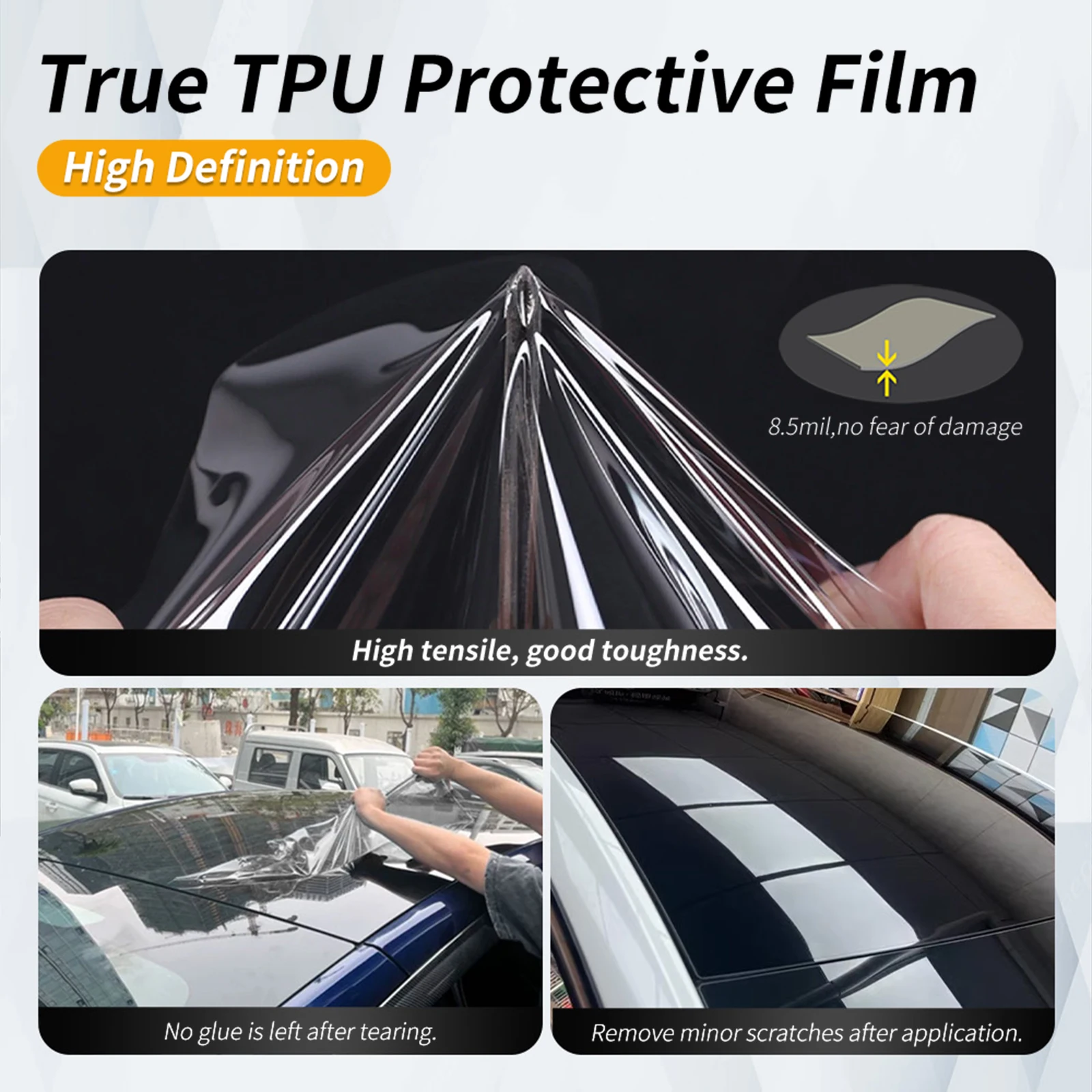 Wholesale 58*9*9cm UV Rejection 99% TPU Self Healing Car Roof Protection Film Car Skylight Film For Tesla 16-24 Model 3/X/Y/S
