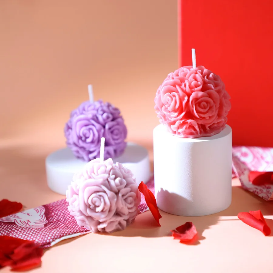 Romantic Handmade Flower Carved Shaped Aromatherapy Scented Candle Party Gift