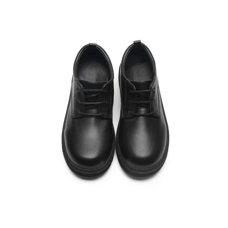 Factory Wholesale Classic Black Leather Boys School Uniform Shoes For School Children
