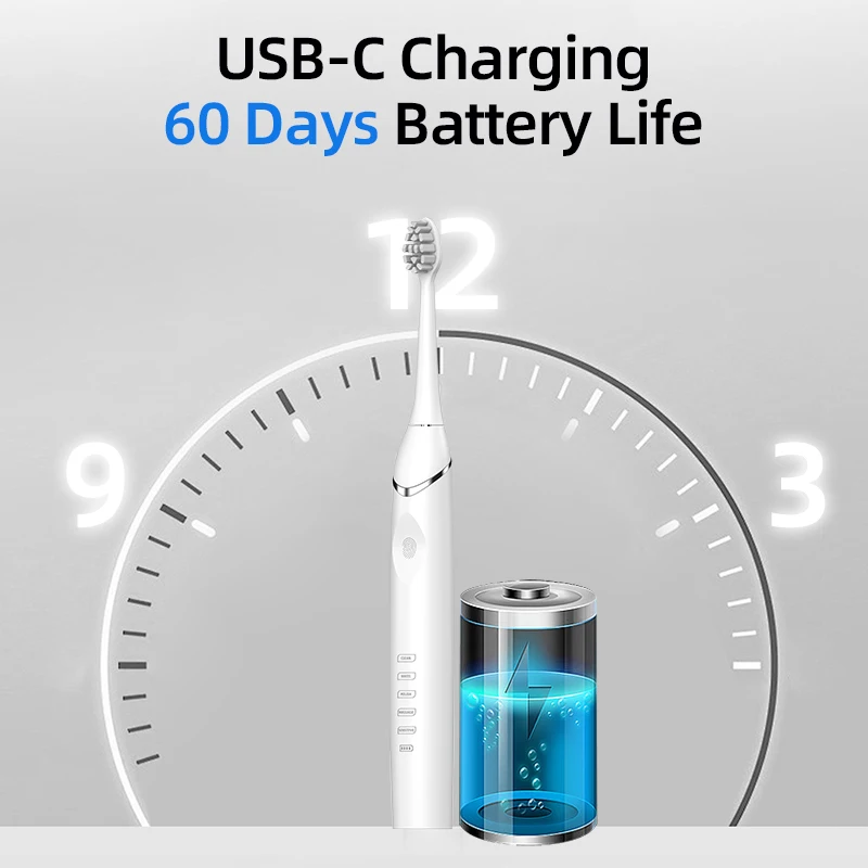 ultrasonic intelligent automatic toothbrush led sonic electric toothbrush with smart pressure sensor smart toothbrush sets