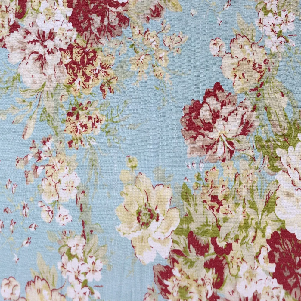 Digital Printing 282gsm Custom 45% Linen 55% Cotton Upholstery Slub Fabric For Curtain