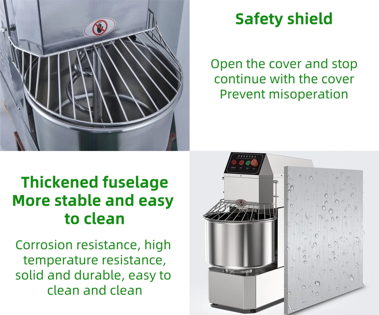 Double Action Double Speed Spiral Dough Mixer Micro-panel Spiral Dough Mixer bread dough kneading machines