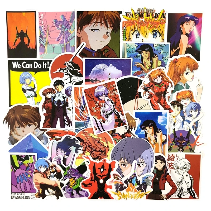 100 Neon Genesis Evangelion Graffiti Stickers Waterproof Luggage Laptop Scooter Water Cup Stickers