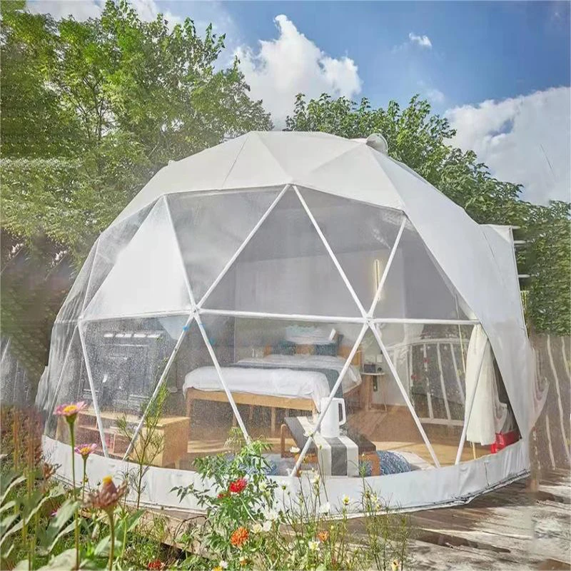 Various sizes of semi-circular outdoor camping and vacation tents wind proof warm insulation with bathroom hotel tent