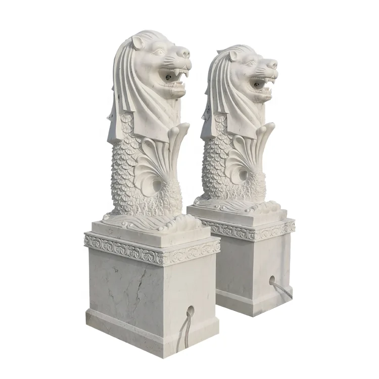 Wholesale Decoration Singapore Merlion Statue Stone Carving With Fountain Design For Garden Design