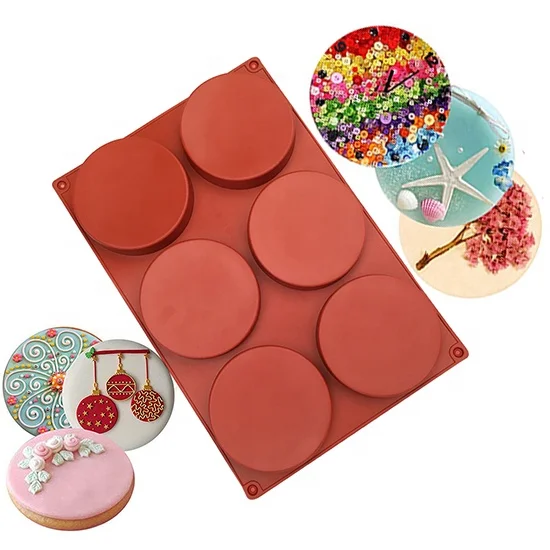 Round Disc Baking Mold Silicone Mold for Cake Pie Tart Pastry Bakeware Resin Epoxy Mold Silicone Moulds Coaster