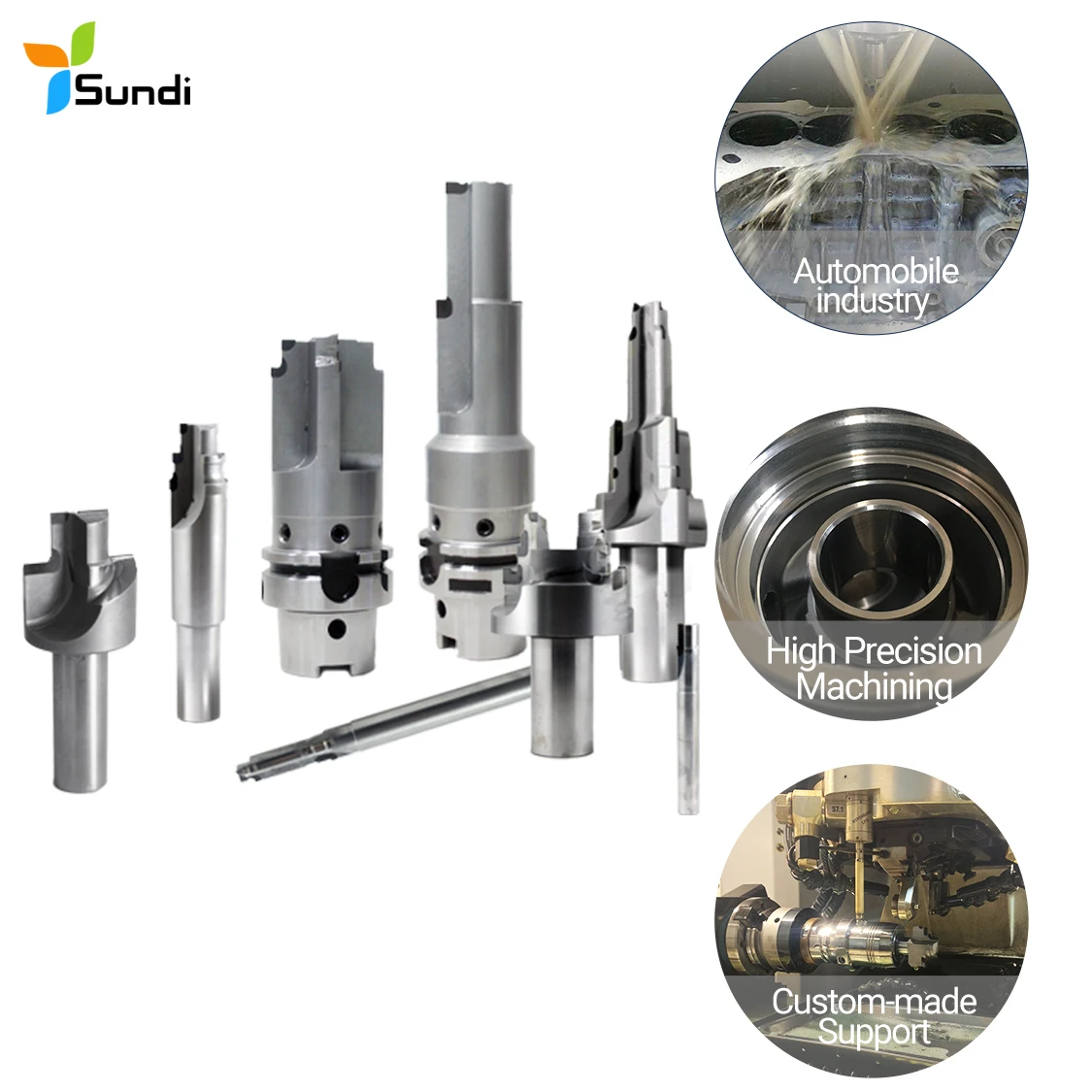 
custom-made great quality taper CNC spiral flute brazed tipped PCD reamers tools 