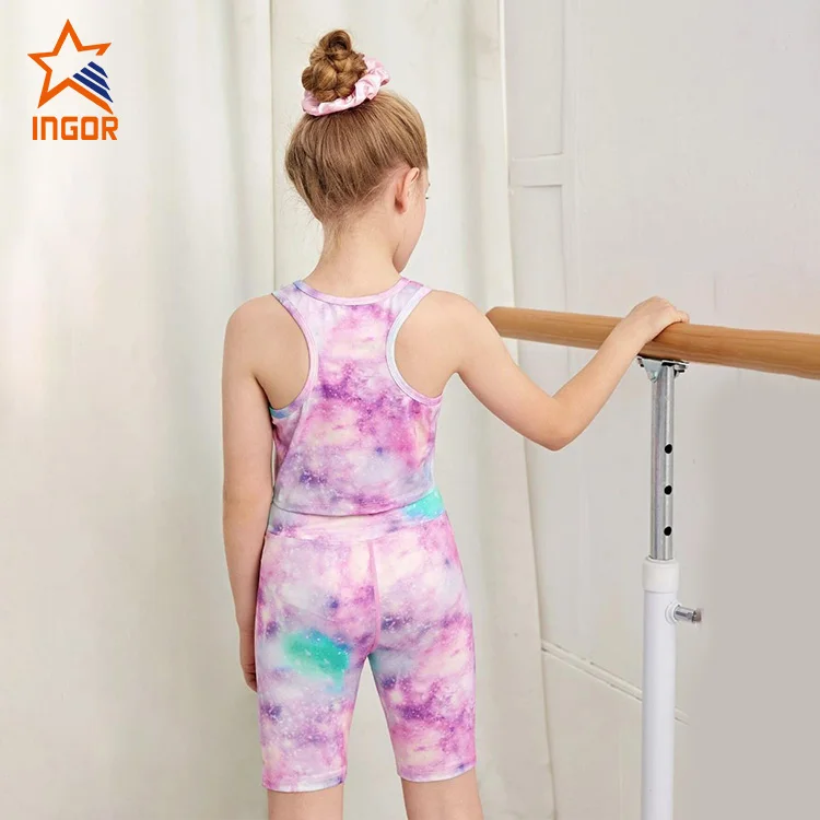 Wholesale Gym Clothing Sportswear Fitness Yoga Wear Girls Kids Activewear Set For 4-16