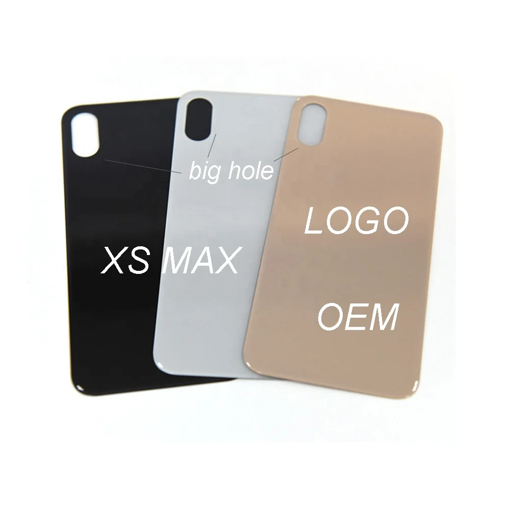 Back Glass for iPhone XS MAX Housing Teplacement Custom Color OEM with Big Hole Logo Sticker