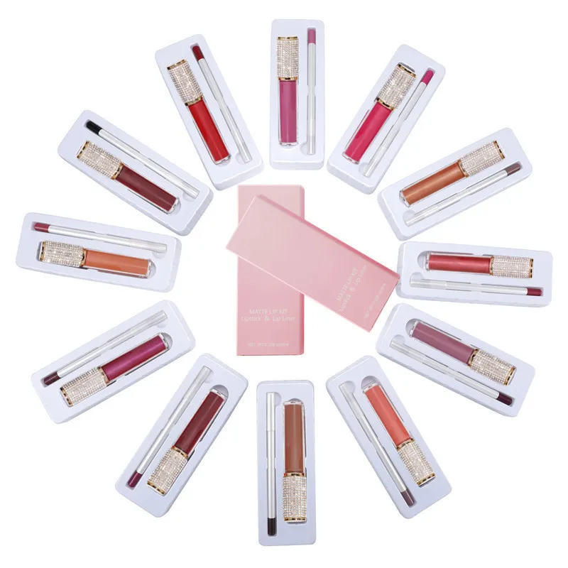 10 pieces Lip gloss set Waterproof matte lipgloss custom lis stick in packaging box private label nude lip gloss kit