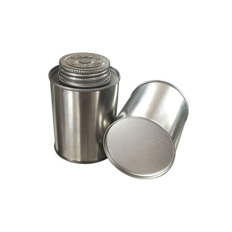 8oz Round Tin Can Custom Lids  PVC/CPVC Adhesive Glue Metal Tin Box With Brush