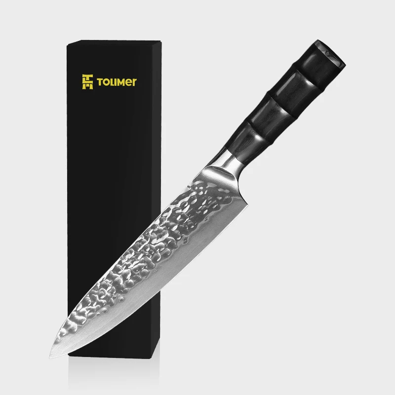 OEM Brand Design 5CR15MOV Stainless Steel Chef Knife With Pakka wood Black Handle Kitchen 8Inch Cleaver Chef Knife