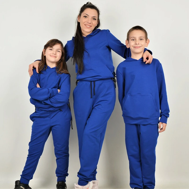 Organic Cotton Matching Family Sweatsuits Outfits Matching Set Activewear Hoodie Set Mom in Daughter Family Matching Outfits