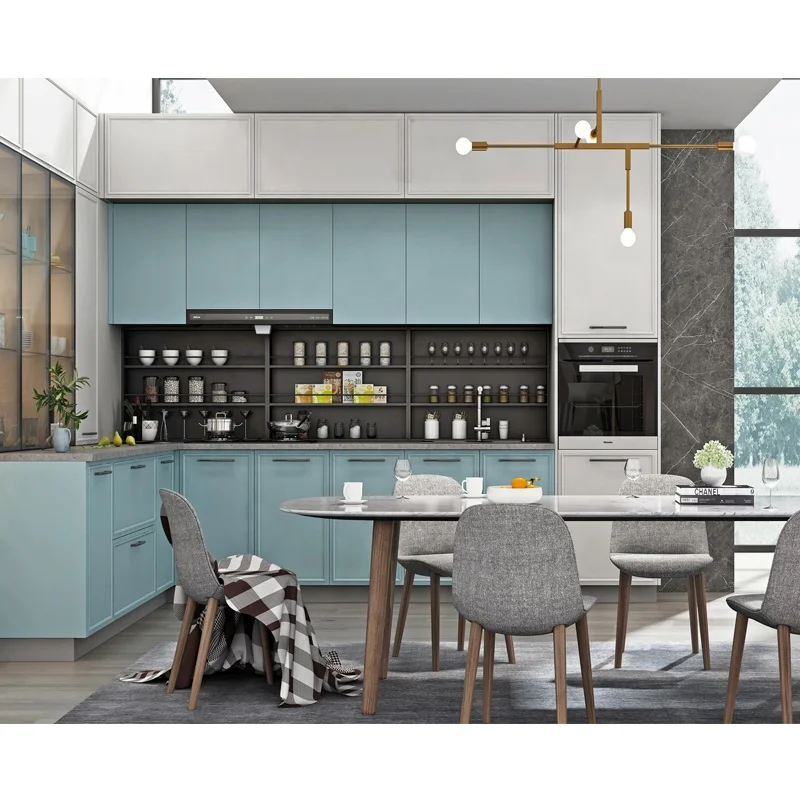 China Factory Modern Design Luxury Plywood Customized Lacquer Black And White Modular Kitchen Cabinets