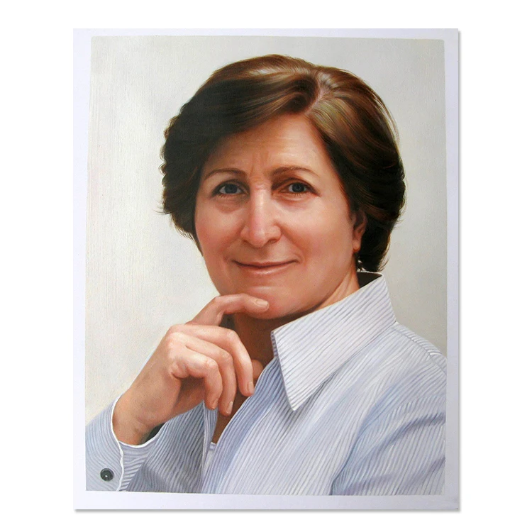 High Quality Handmade Woman Portrait Pictures Realistic Oil Painting Figure Art From Photo