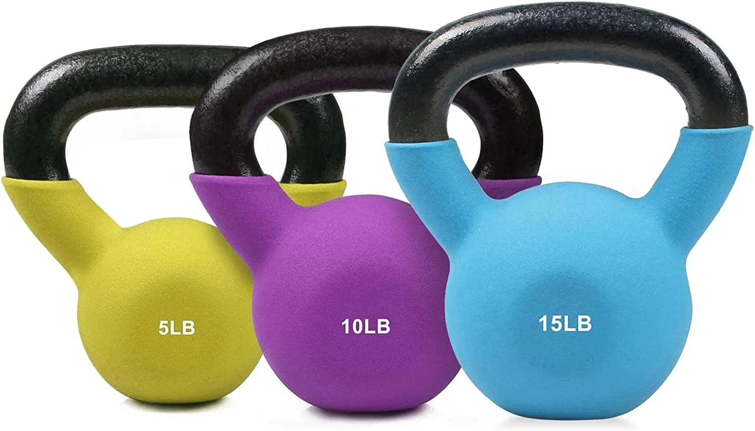 Neoprene Coated Solid Cast Iron Kettlebell for Cross-Training, Weight Loss & Strength Training