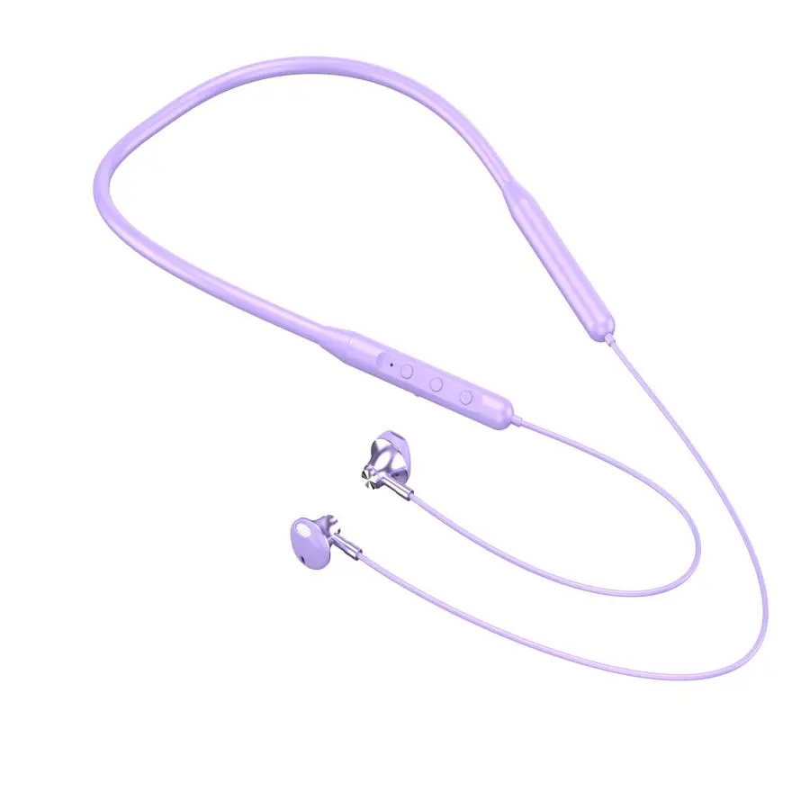 High Quality Best Practical Purple Sweat Resistant Silicone Abs Mono Channel Wireless Neckphone