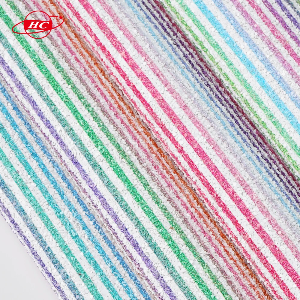 HC seven rainbow pattern PU leather customized 1.3mm new product suitable for shoes, decorations, bags
