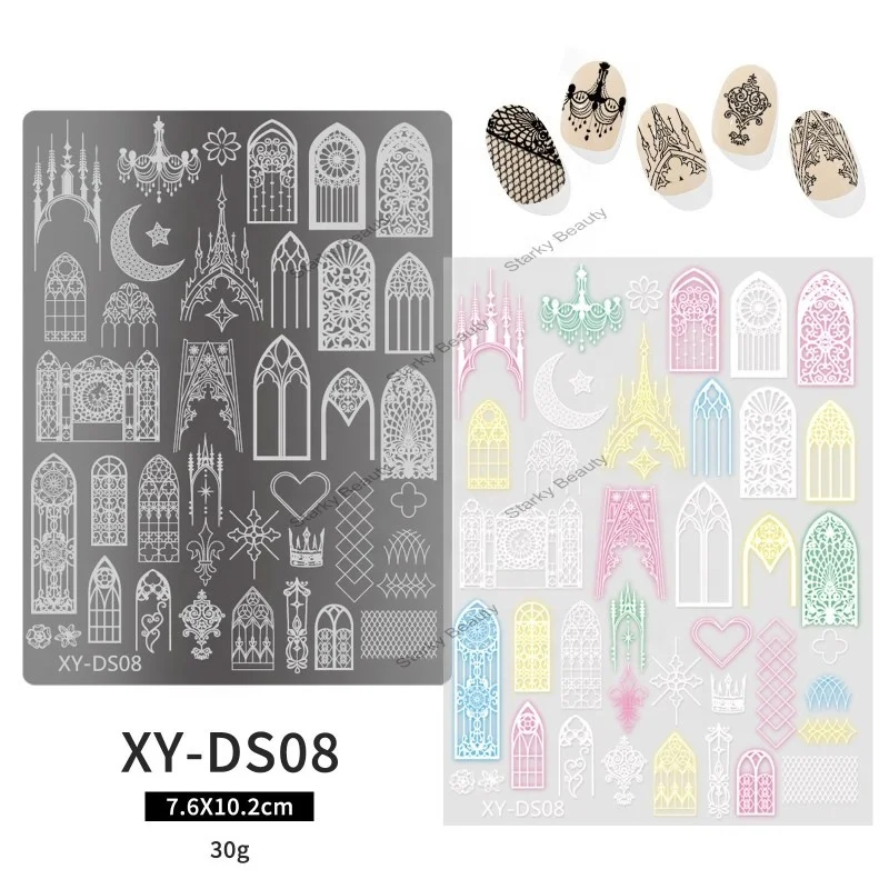 high end custom Nail Stamping Plate Metal Heat Transfer Printing Designs Nail Art Stencil Template Nail Image Plate
