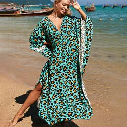 Wholesale Loose Plus Size Beach Wear V Neck Designer Kaftan Dresses For Women