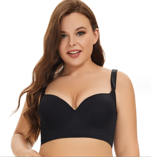 8 Hook A to F Plus Size Deep Cup Shapewear Incorporated Underwire Full Back Coverage Push Up Bra