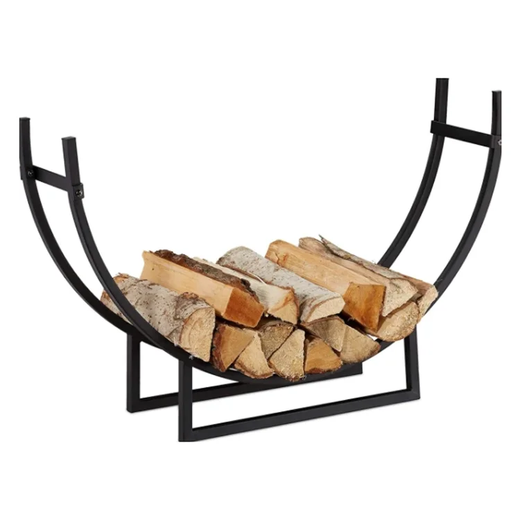 Circle Shaped Fireplace Log Holder Firewood Storage Rack Stand Fire Wood Stacking Rack Outdoor Fire Wood Log Holder Rack