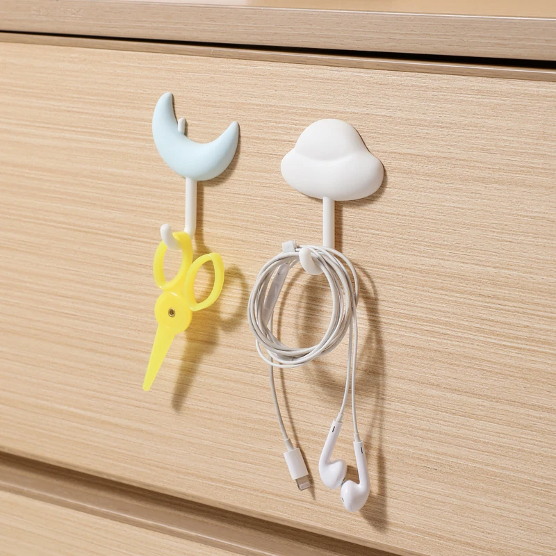 Minimalist style Self adhesive hanging bathroom wall hooks creative Easy to install cute nebula door hooks