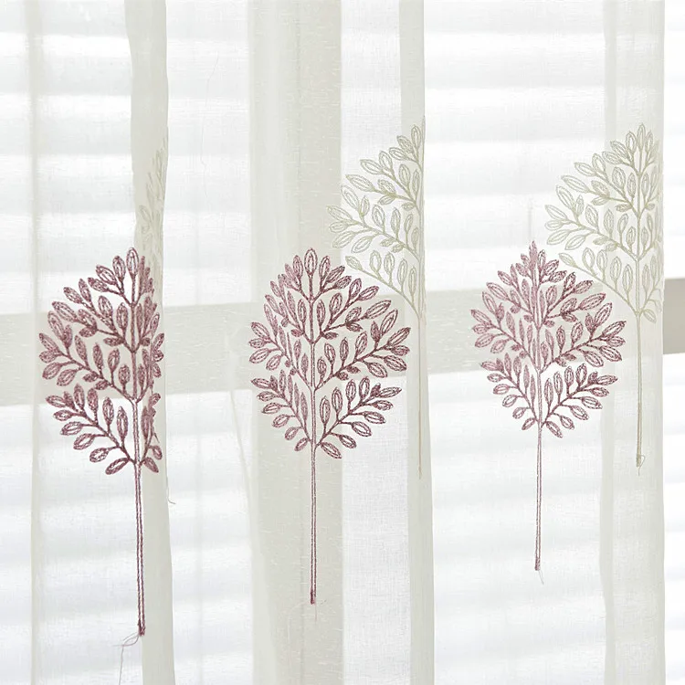 home textile embroidered sheer curtains for Living Room Bedroom house windows decoration