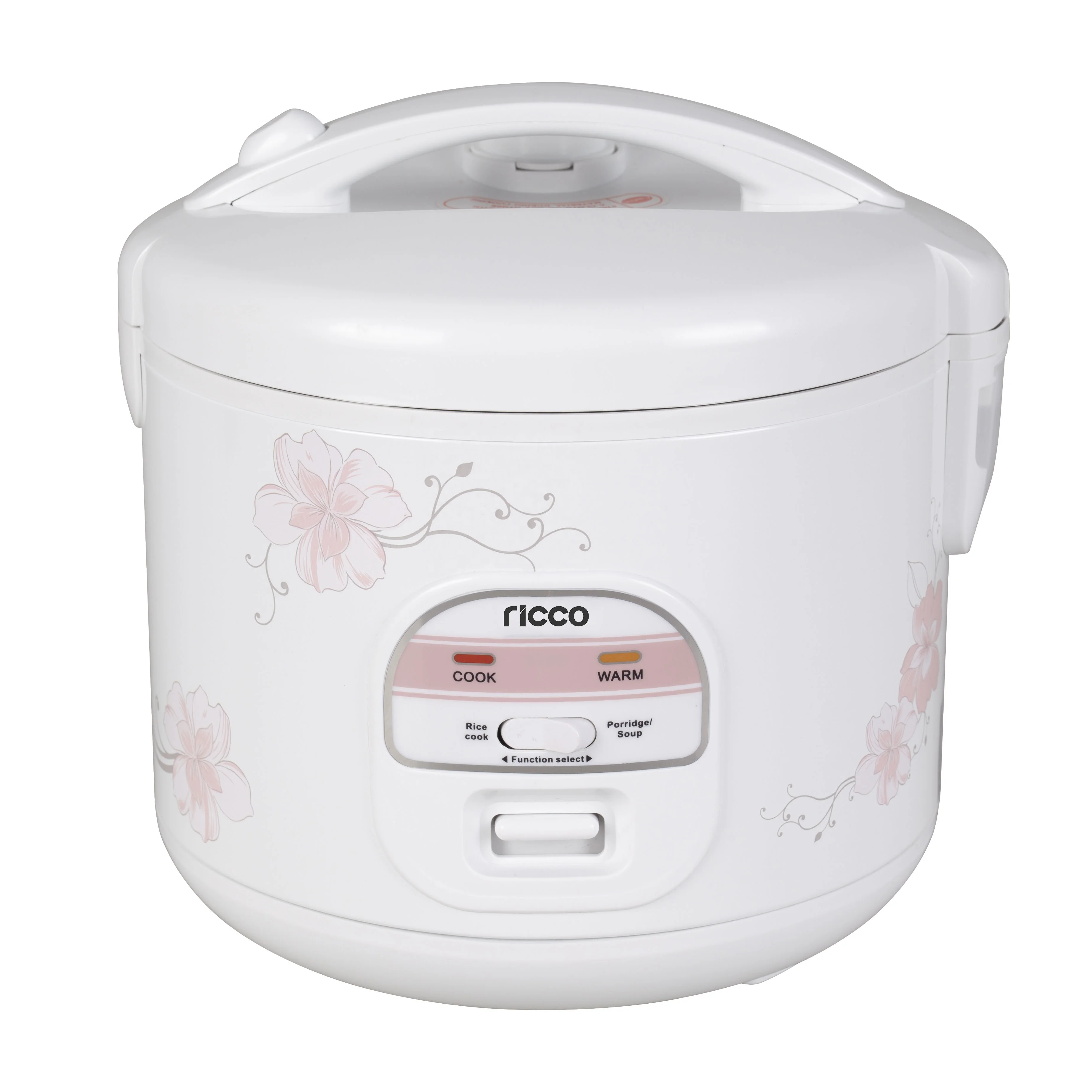 1.2L Jar Rice Cooker Deluxe Type with Rice Cooking and Porridge Function, White Body and Lid.