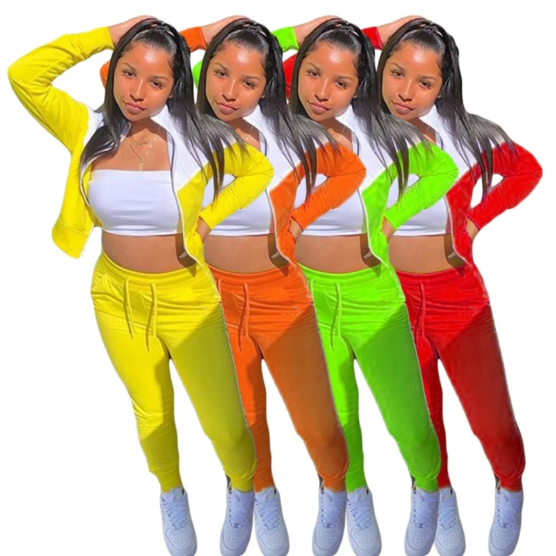 New high quality girl clothes spring cheap women clothing women jogging tracksuit  3 piece set