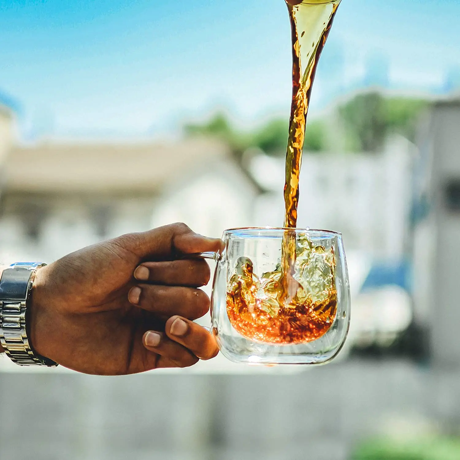 Double Wall Glass Espresso Tea Cups drink beer glass cup with custom logo as gift heat insulation transparent glass