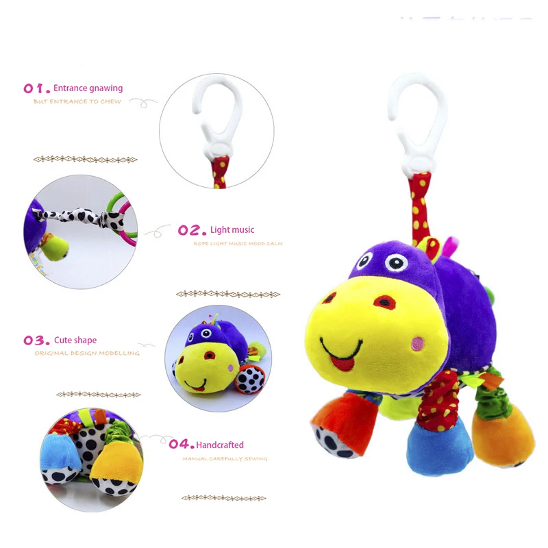 Hot Selling Baby Plush Stuffed Toy Hand Grab Sensory Toys Funny Baby Early Education Music Toys