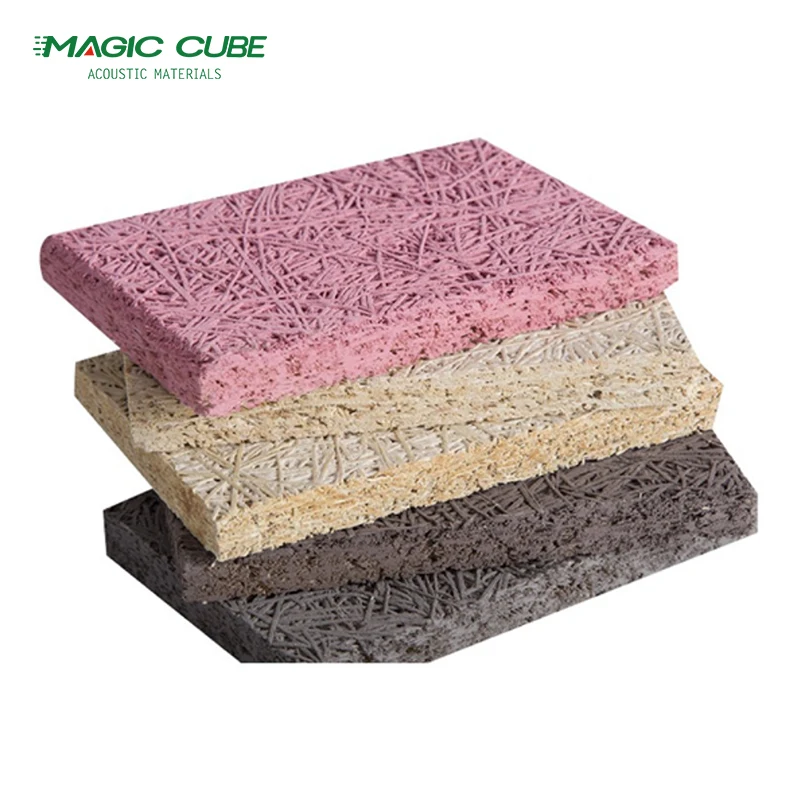 Recording Studio Background Wall Wood Wool Acoustic Panel For Conference Room